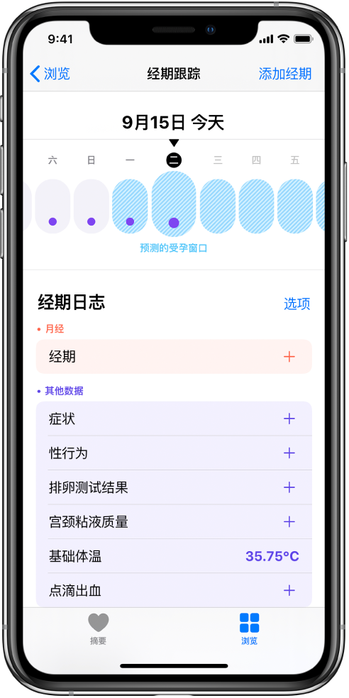 中阳苹果13维修分享如何使用iPhone13监测女生经期 